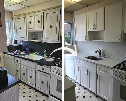 Before and After of Kitchen Refacing in Queens